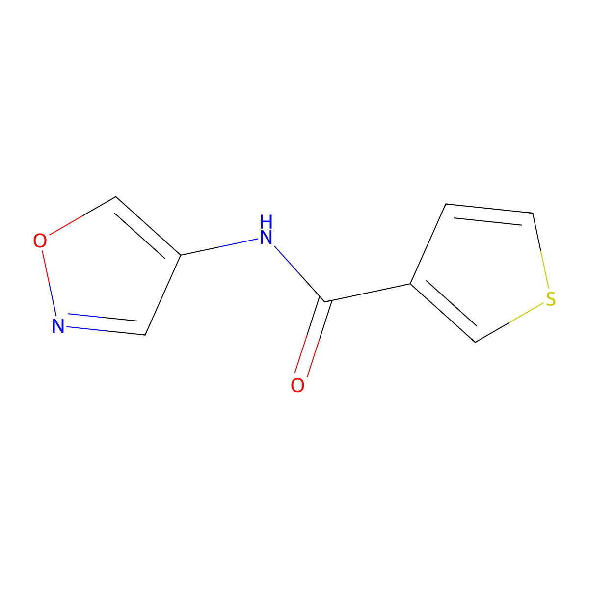 N-(isoxazol-4-yl)thiophene-3-carboxamide molecular structure, CAS 1396867-50-7