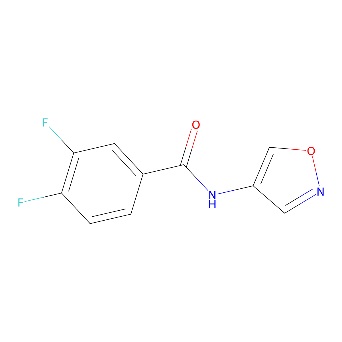 3,4-difluoro-N-(isoxazol-4-yl)benzamide molecular structure, CAS 1396867-60-9