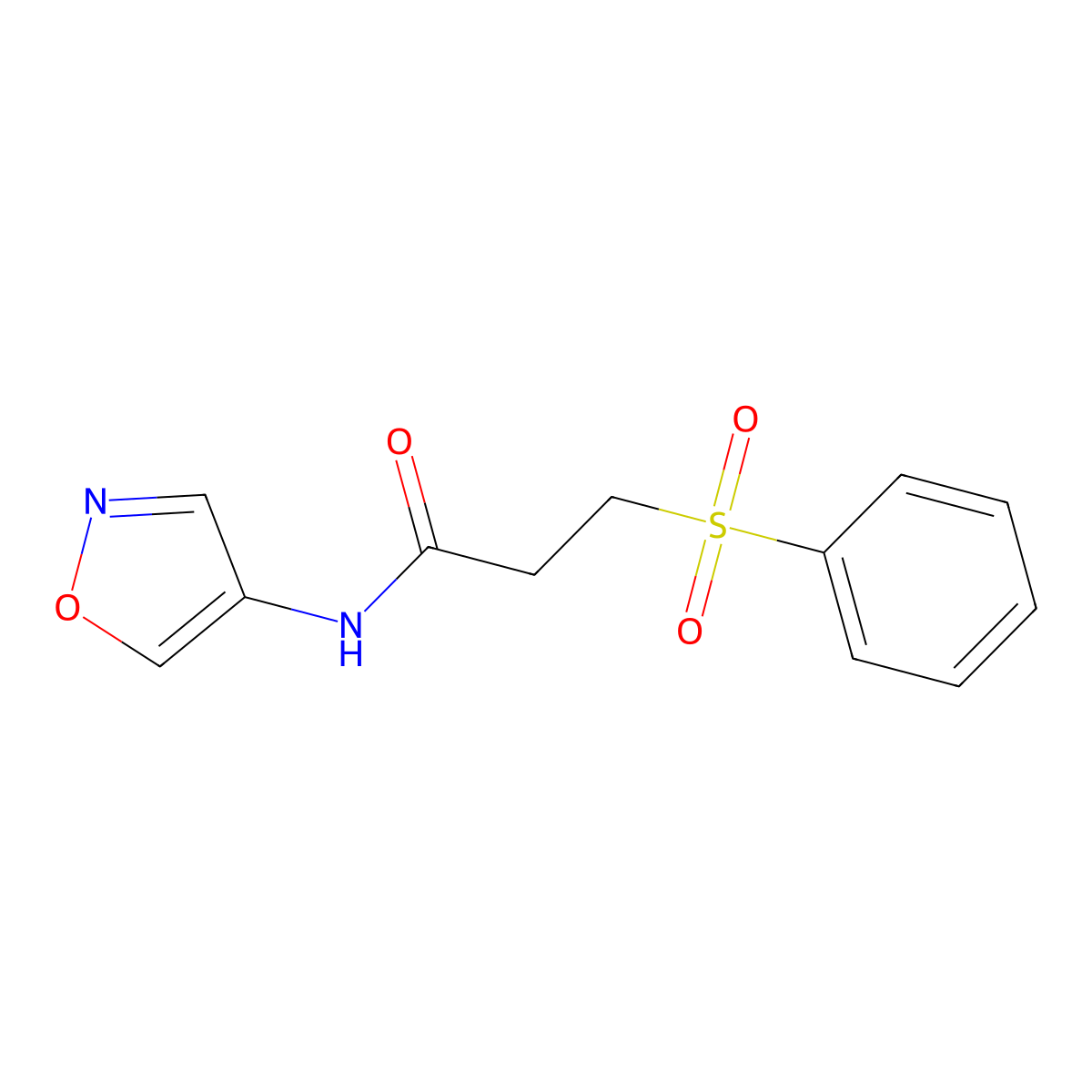 N-(isoxazol-4-yl)-3-(phenylsulfonyl)propanamide molecular structure, CAS 1396867-88-1
