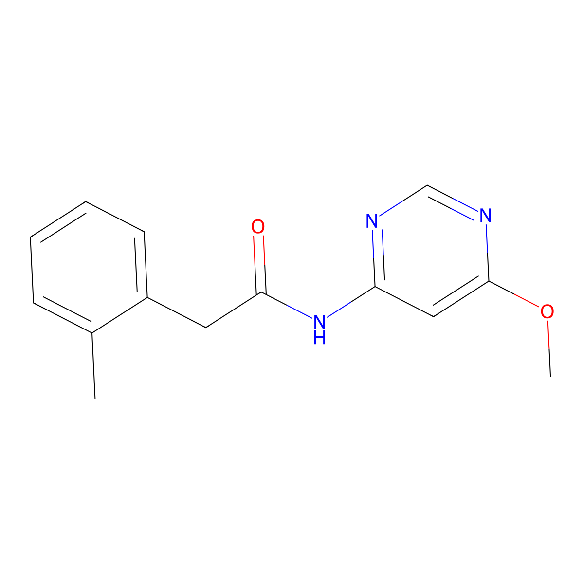 N-(6-methoxypyrimidin-4-yl)-2-(o-tolyl)acetamide molecular structure, CAS 1396867-91-6