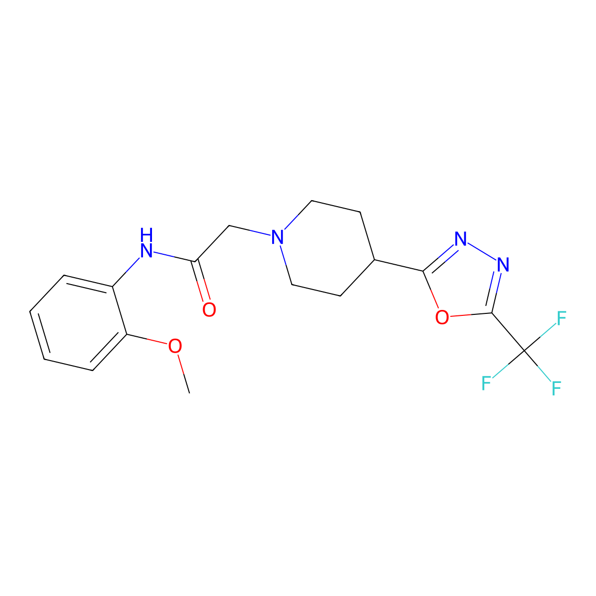N-(2-methoxyphenyl)-2-{4-[5-(trifluoromethyl)-1,3,4-oxadiazol-2-yl]piperidin-1-yl}acetamide molecular structure, CAS 1396868-05-5