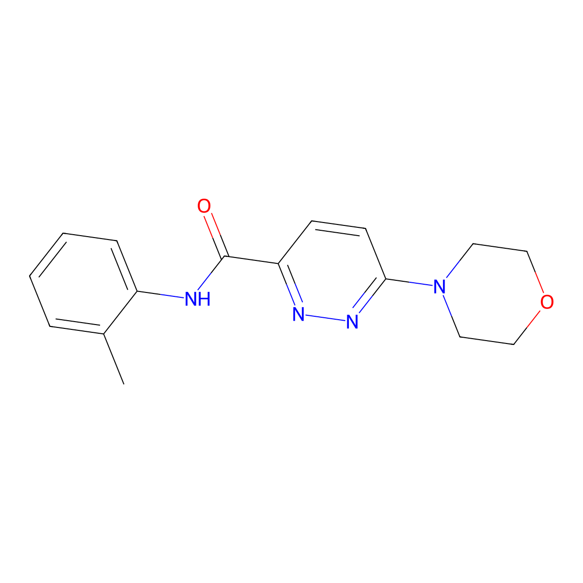 6-morpholino-N-(o-tolyl)pyridazine-3-carboxamide molecular structure, CAS 1396868-08-8