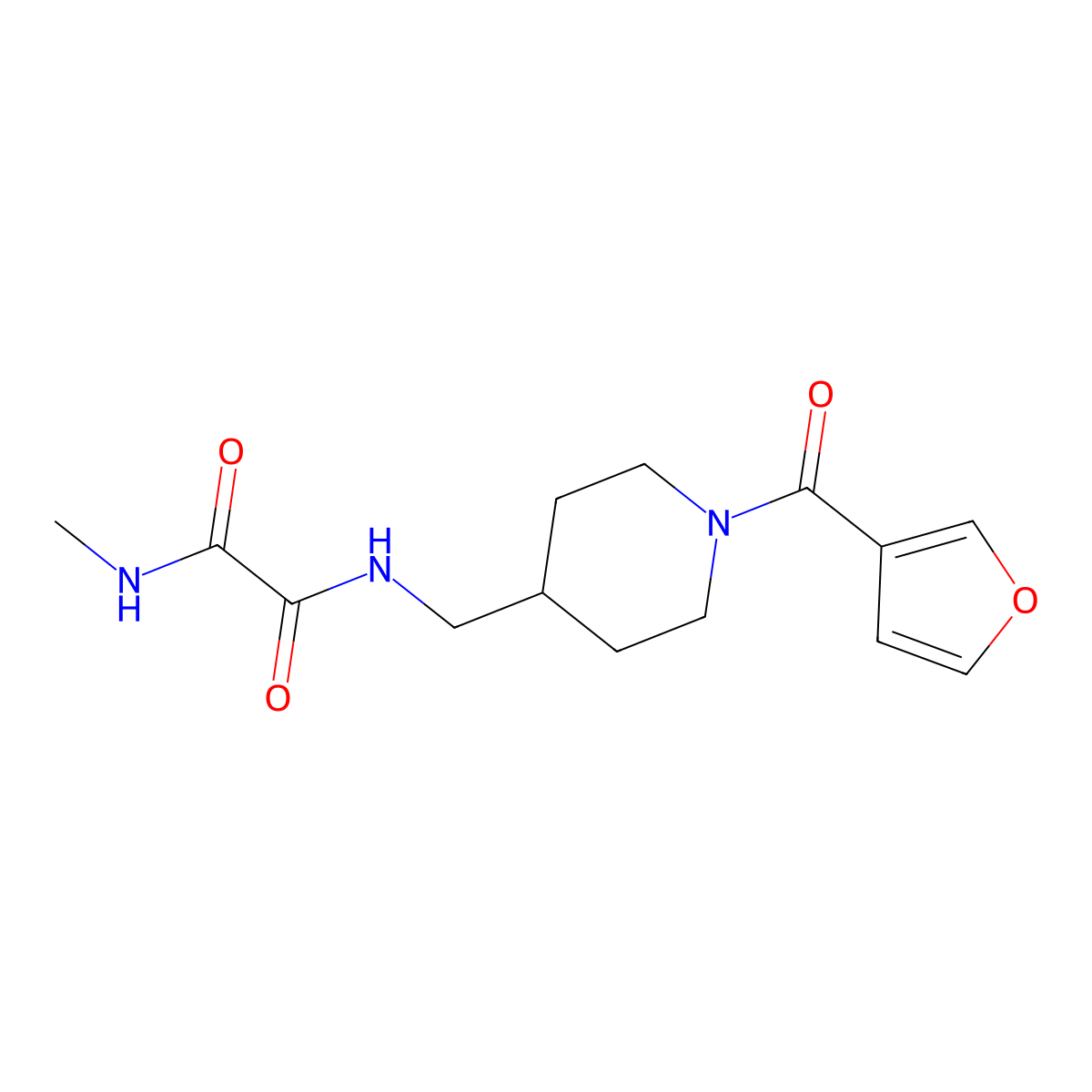 N1-((1-(furan-3-carbonyl)piperidin-4-yl)methyl)-N2-methyloxalamide molecular structure, CAS 1396868-53-3