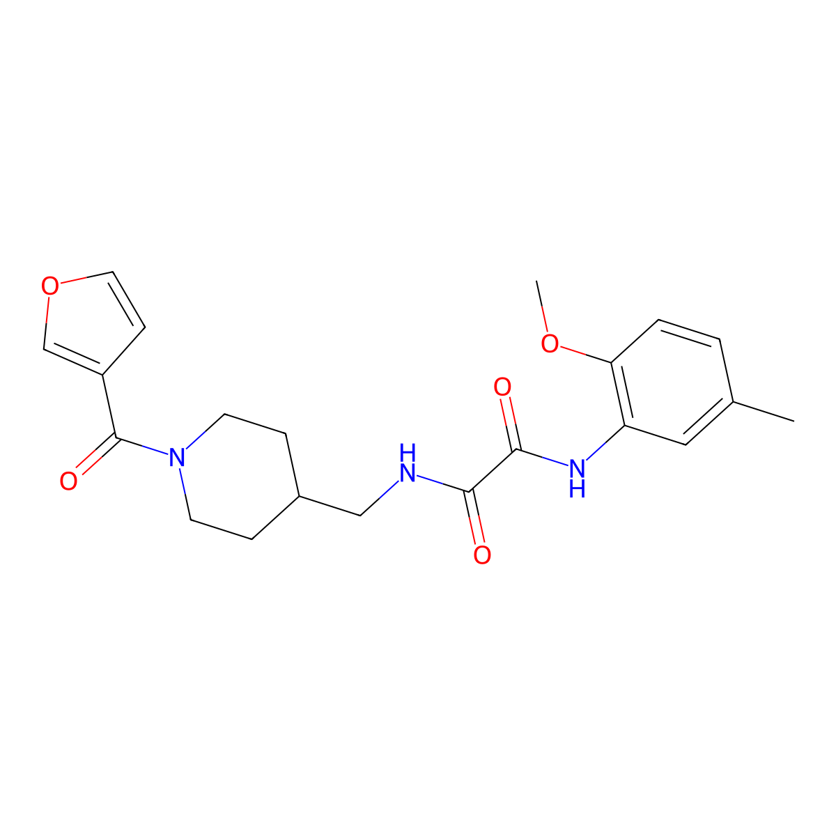 N1-((1-(furan-3-carbonyl)piperidin-4-yl)methyl)-N2-(2-methoxy-5-methylphenyl)oxalamide molecular structure, CAS 1396868-62-4