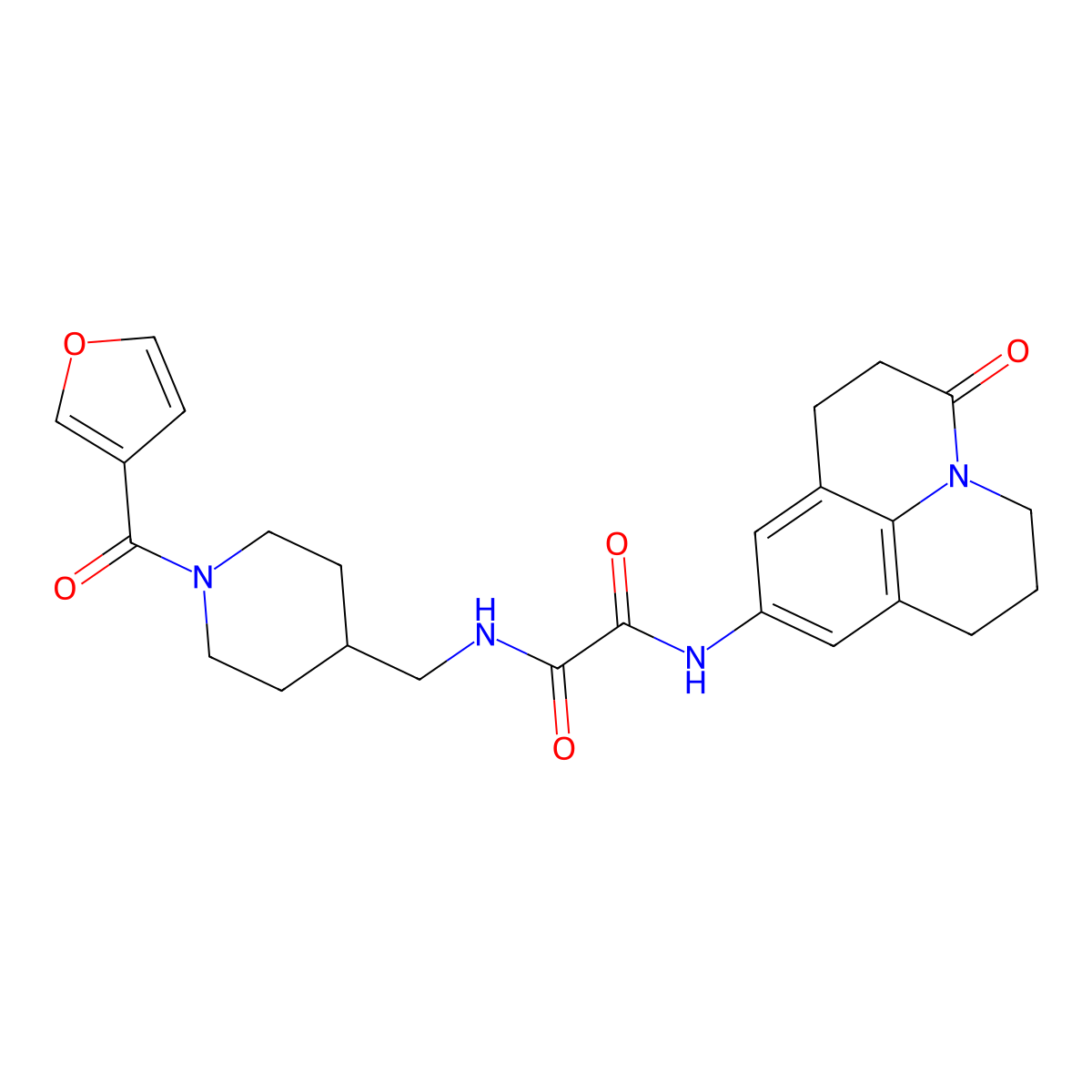 N'-{[1-(furan-3-carbonyl)piperidin-4-yl]methyl}-N-{2-oxo-1-azatricyclo[7.3.1.0^{5,13}]trideca-5,7,9(13)-trien-7-yl}ethanediamide molecular structure, CAS 1396868-69-1