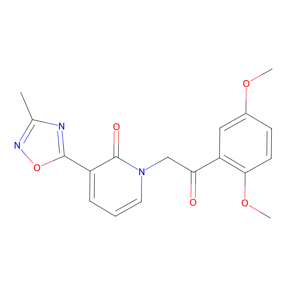 1-(2-(2,5-dimethoxyphenyl)-2-oxoethyl)-3-(3-methyl-1,2,4-oxadiazol-5-yl)pyridin-2(1H)-one molecular structure, CAS 1396868-78-2