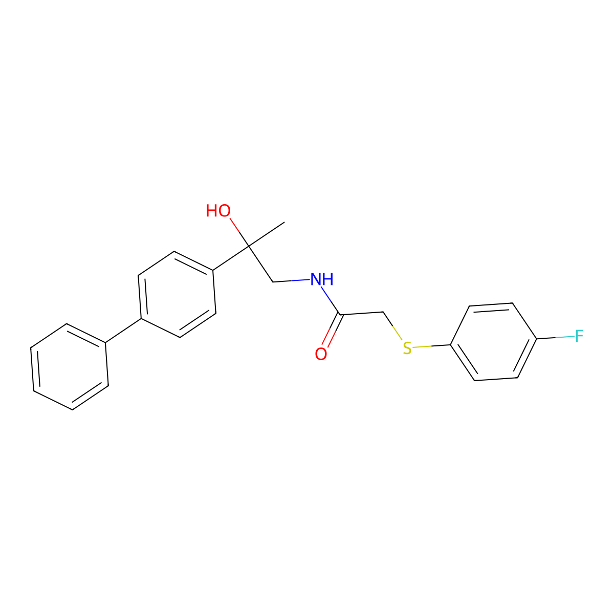N-(2-([1,1'-biphenyl]-4-yl)-2-hydroxypropyl)-2-((4-fluorophenyl)thio)acetamide molecular structure, CAS 1396868-88-4