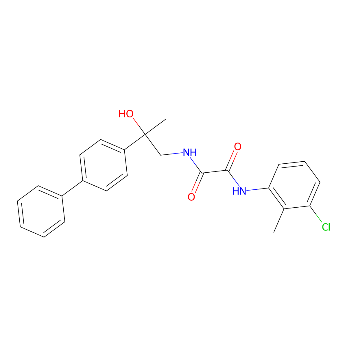 N1-(2-([1,1'-biphenyl]-4-yl)-2-hydroxypropyl)-N2-(3-chloro-2-methylphenyl)oxalamide molecular structure, CAS 1396869-06-9