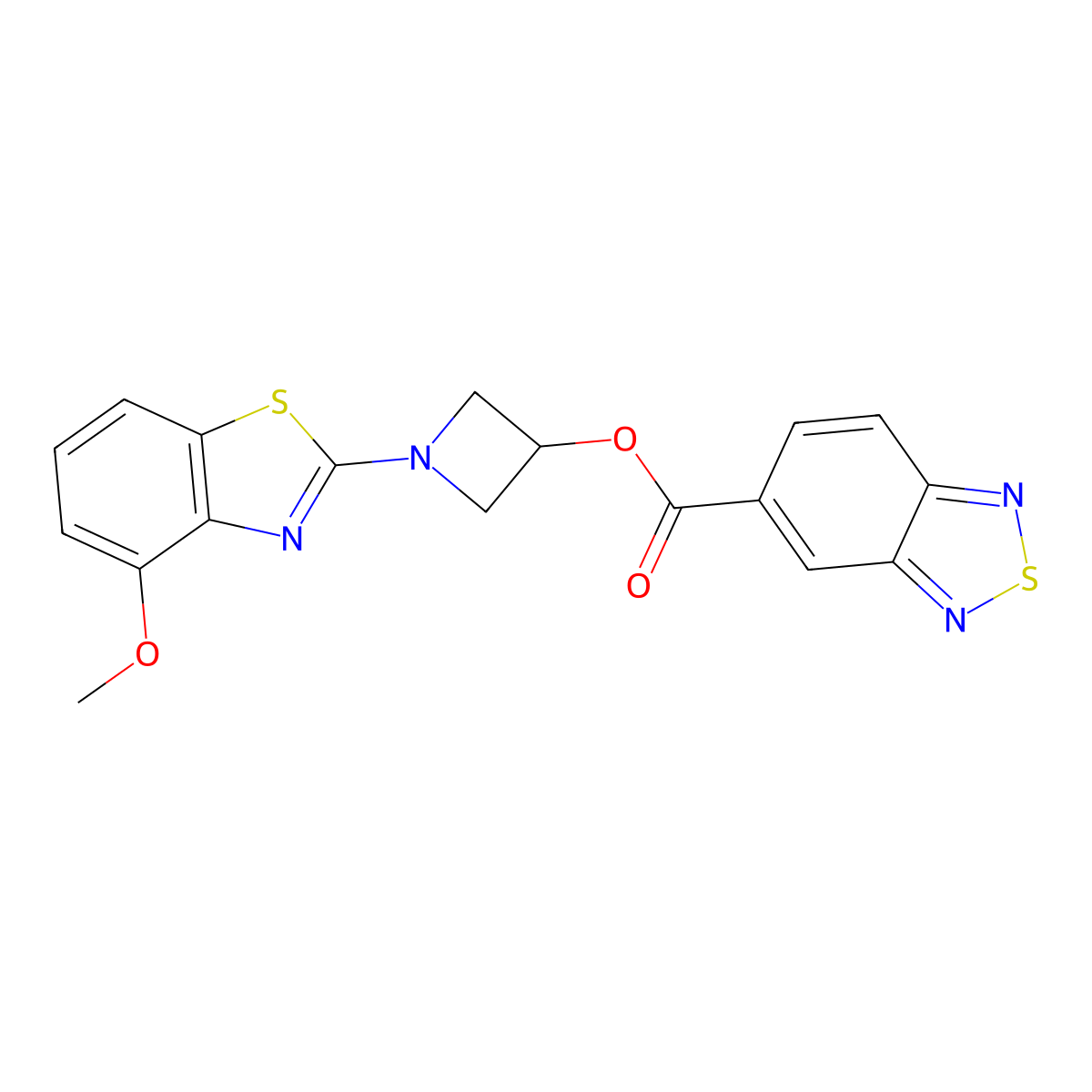 1-(4-Methoxybenzo[d]thiazol-2-yl)azetidin-3-yl benzo[c][1,2,5]thiadiazole-5-carboxylate molecular structure, CAS 1396869-13-8
