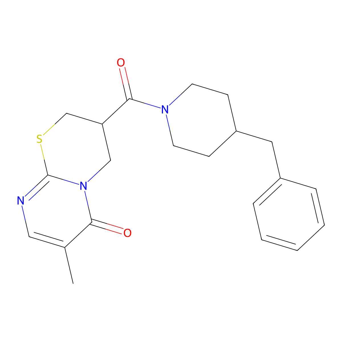 3-(4-benzylpiperidine-1-carbonyl)-7-methyl-3,4-dihydropyrimido[2,1-b][1,3]thiazin-6(2H)-one molecular structure, CAS 1396869-15-0