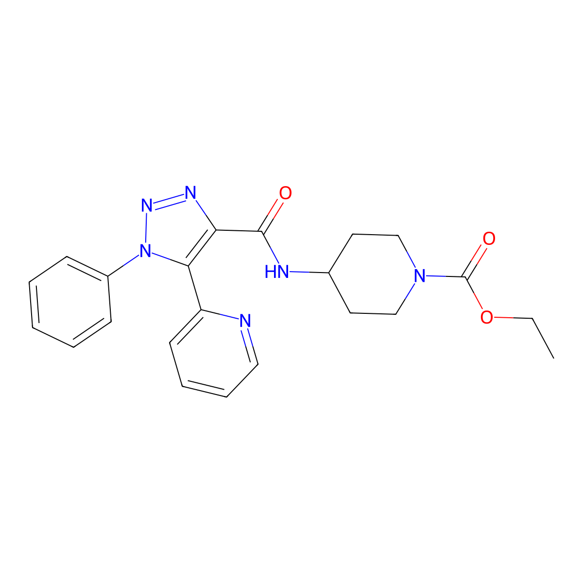 ethyl 4-{[(1-phenyl-5-pyridin-2-yl-1H-1,2,3-triazol-4-yl)carbonyl]amino}piperidine-1-carboxylate molecular structure, CAS 1396869-19-4