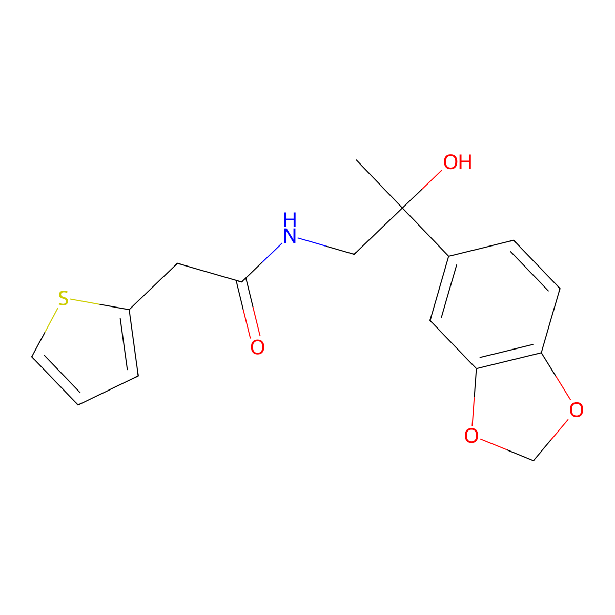 N-(2-(benzo[d][1,3]dioxol-5-yl)-2-hydroxypropyl)-2-(thiophen-2-yl)acetamide molecular structure, CAS 1396869-23-0