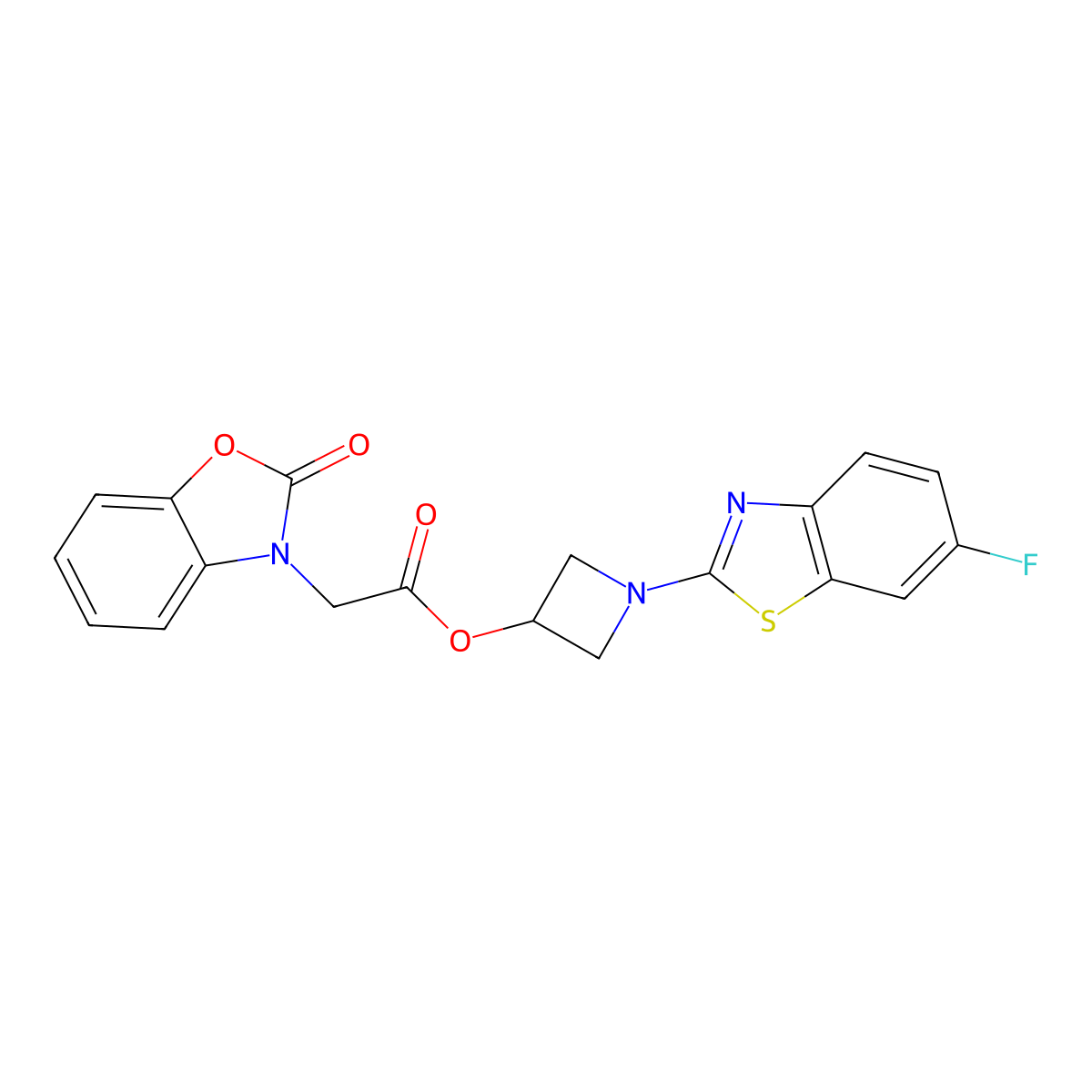 1-(6-fluorobenzo[d]thiazol-2-yl)azetidin-3-yl 2-(2-oxobenzo[d]oxazol-3(2H)-yl)acetate molecular structure, CAS 1396869-42-3