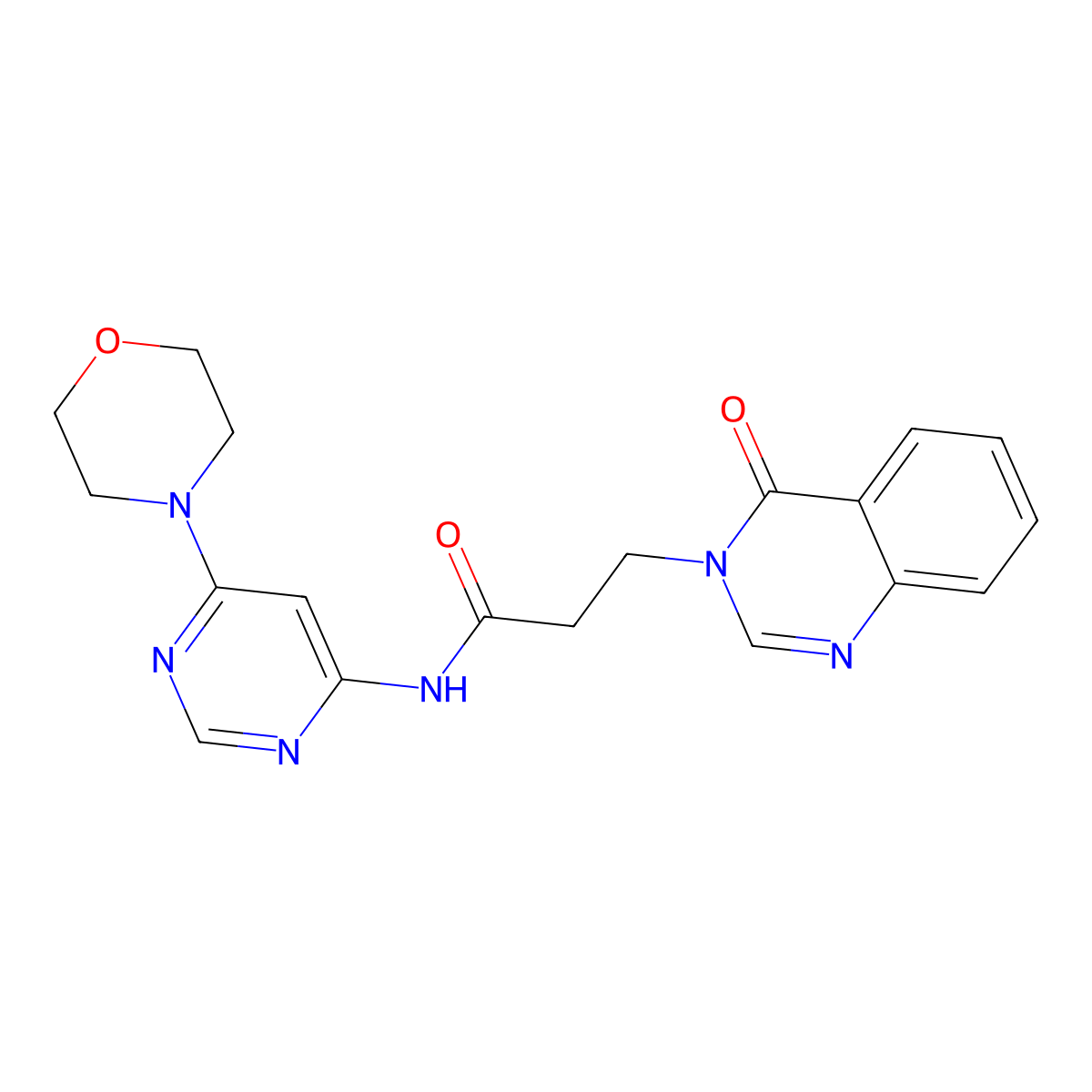 N-(6-morpholinopyrimidin-4-yl)-3-(4-oxoquinazolin-3(4H)-yl)propanamide molecular structure, CAS 1396869-58-1