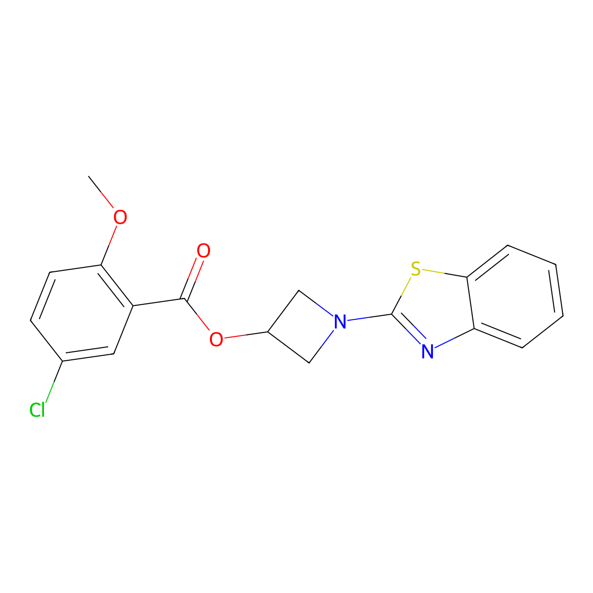 1-(Benzo[d]thiazol-2-yl)azetidin-3-yl 5-chloro-2-methoxybenzoate molecular structure, CAS 1396869-59-2