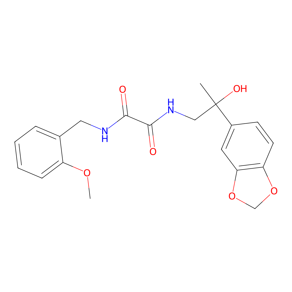 N1-(2-(benzo[d][1,3]dioxol-5-yl)-2-hydroxypropyl)-N2-(2-methoxybenzyl)oxalamide molecular structure, CAS 1396869-65-0