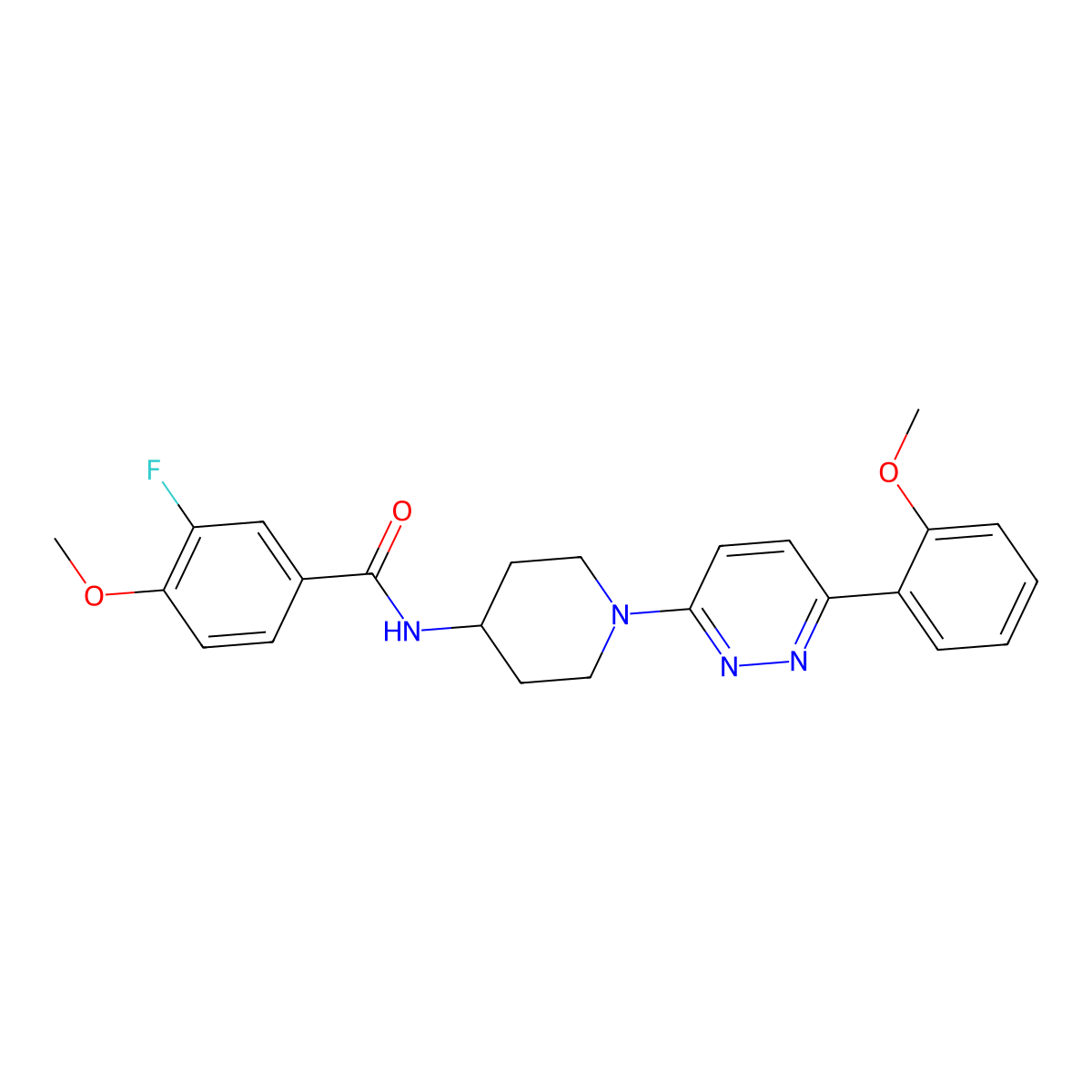 3-fluoro-4-methoxy-N-(1-(6-(2-methoxyphenyl)pyridazin-3-yl)piperidin-4-yl)benzamide molecular structure, CAS 1396869-67-2
