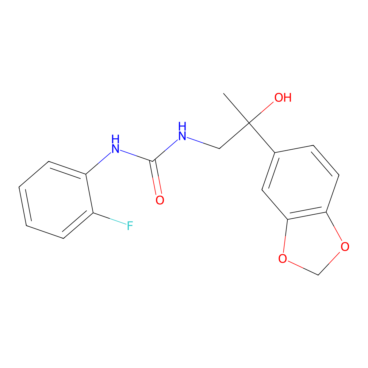 1-(2-(Benzo[d][1,3]dioxol-5-yl)-2-hydroxypropyl)-3-(2-fluorophenyl)urea molecular structure, CAS 1396869-68-3