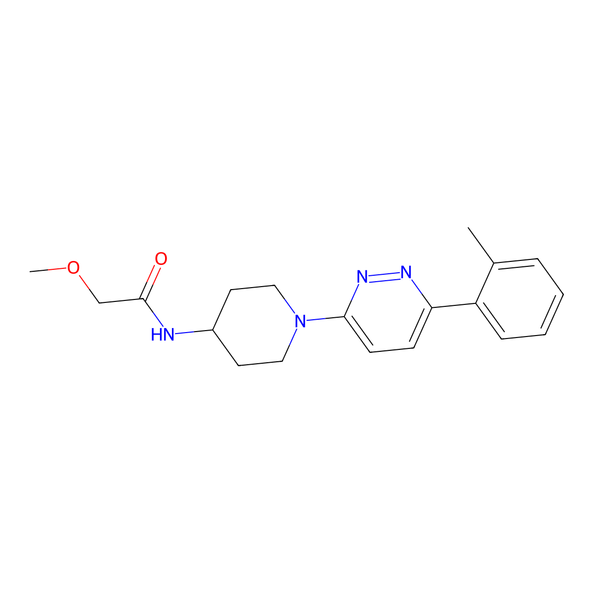 2-methoxy-N-{1-[6-(2-methylphenyl)pyridazin-3-yl]piperidin-4-yl}acetamide molecular structure, CAS 1396869-76-3