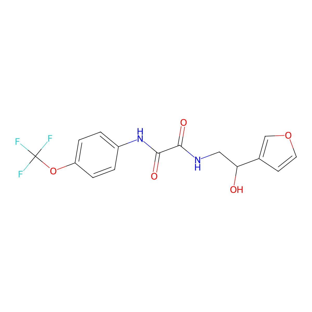 N1-(2-(furan-3-yl)-2-hydroxyethyl)-N2-(4-(trifluoromethoxy)phenyl)oxalamide molecular structure, CAS 1396869-80-9