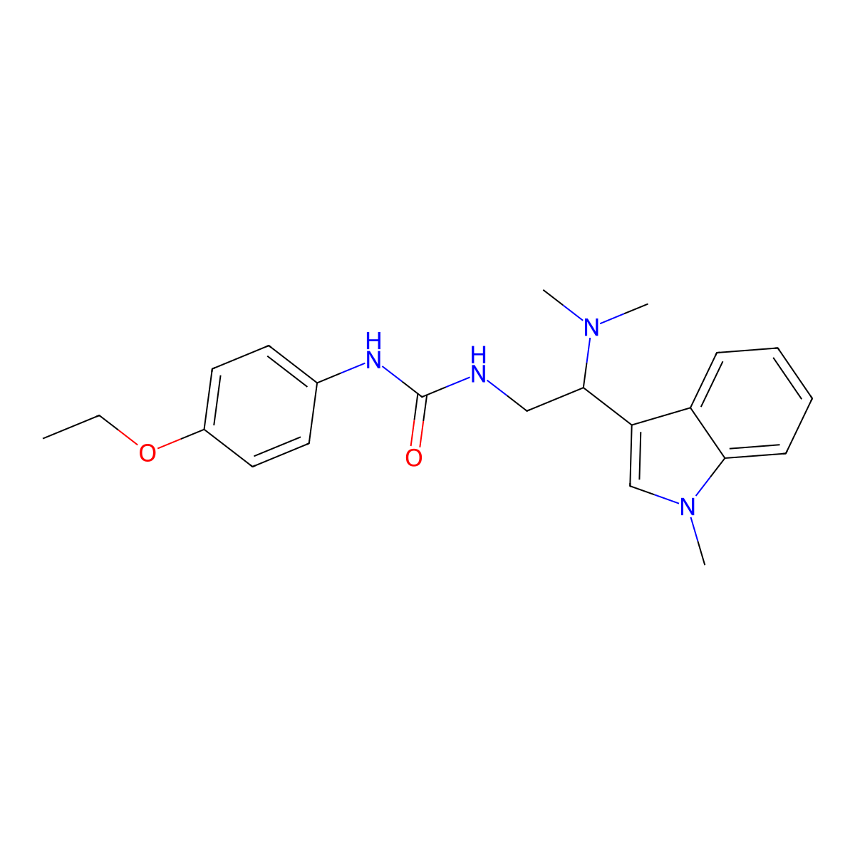 1-(2-(dimethylamino)-2-(1-methyl-1H-indol-3-yl)ethyl)-3-(4-ethoxyphenyl)urea molecular structure, CAS 1396869-81-0