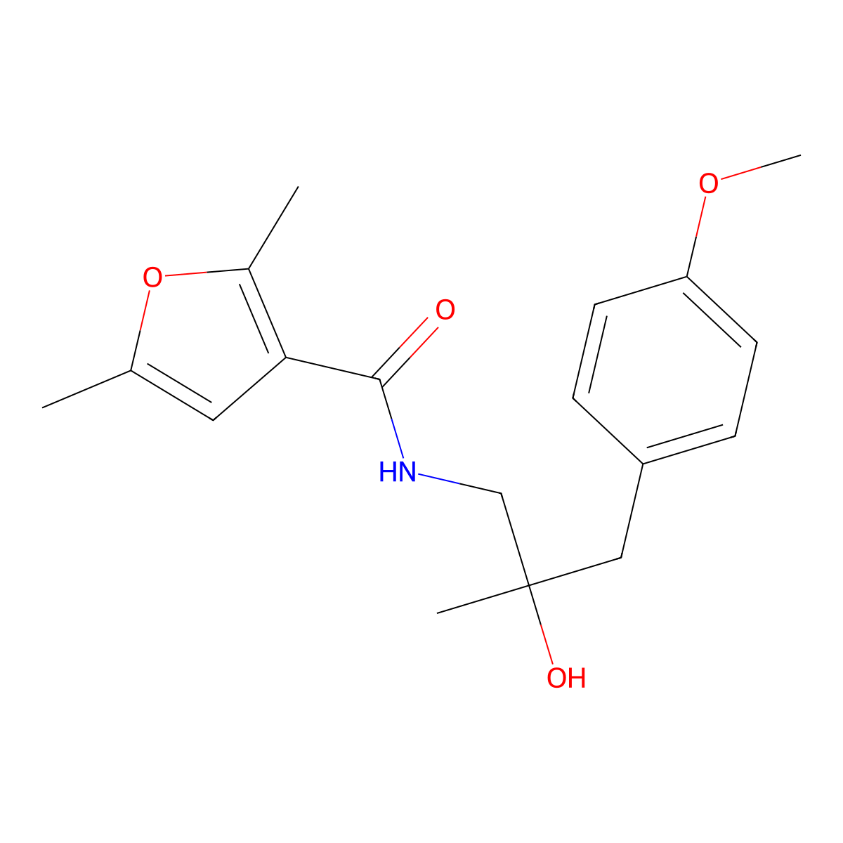 N-[2-hydroxy-3-(4-methoxyphenyl)-2-methylpropyl]-2,5-dimethylfuran-3-carboxamide molecular structure, CAS 1396869-86-5