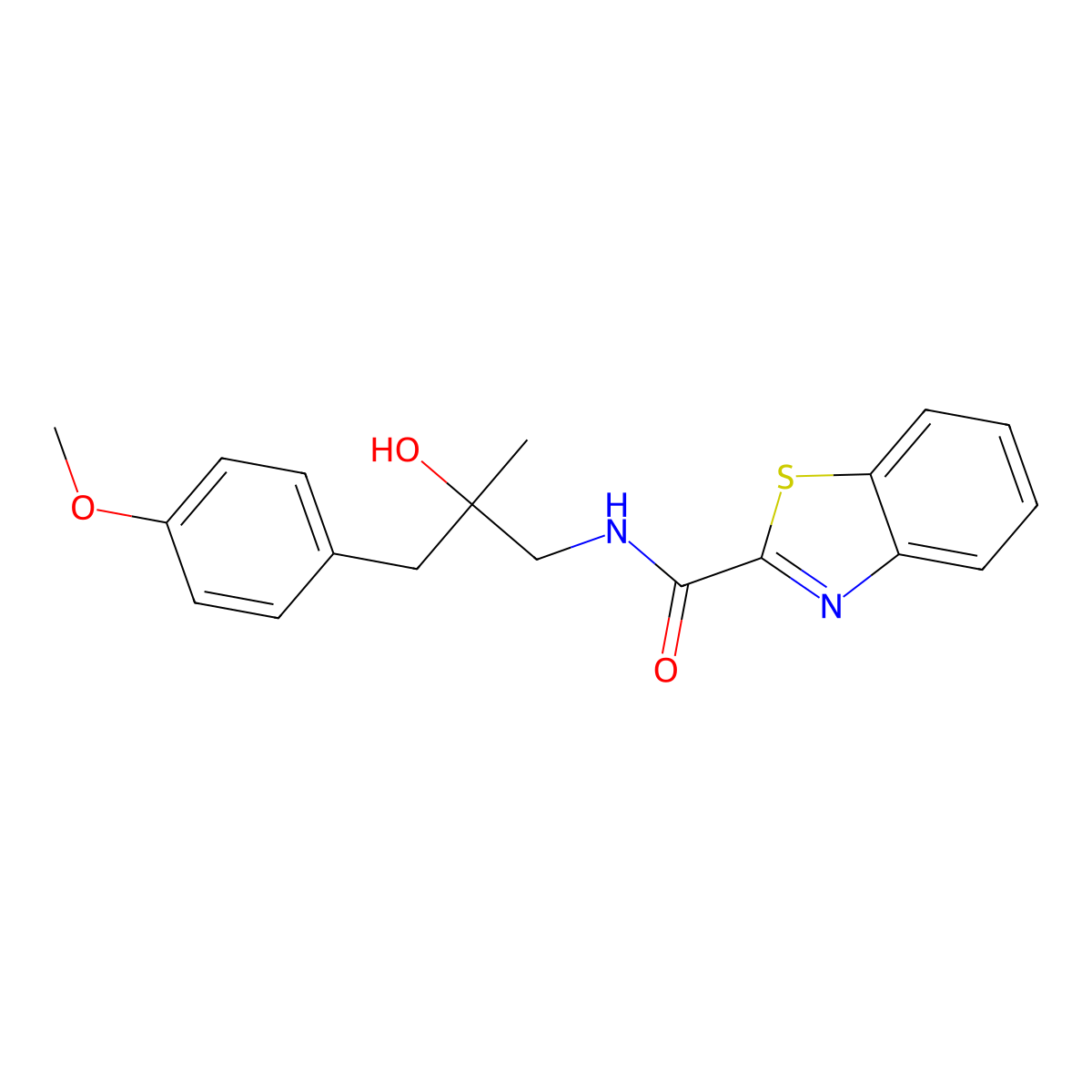 N-(2-hydroxy-3-(4-methoxyphenyl)-2-methylpropyl)benzo[d]thiazole-2-carboxamide molecular structure, CAS 1396869-94-5
