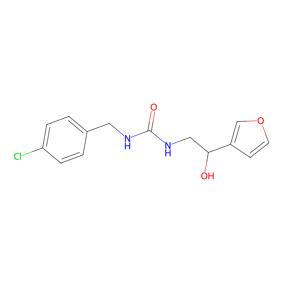 1-(4-Chlorobenzyl)-3-(2-(furan-3-yl)-2-hydroxyethyl)urea molecular structure, CAS 1396870-02-2