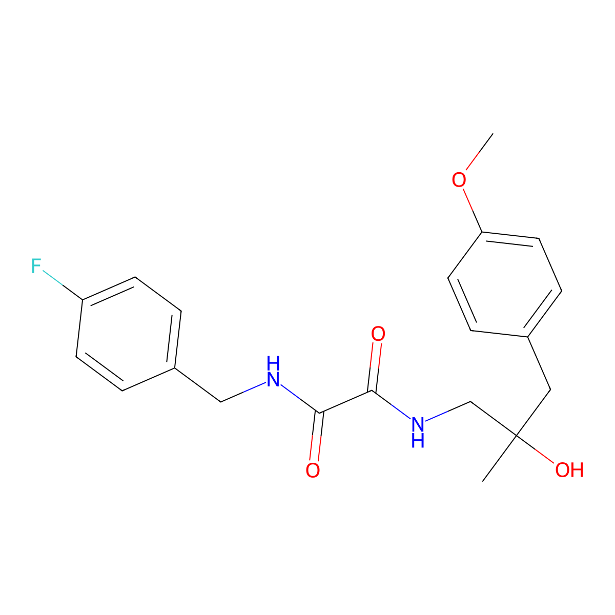 N1-(4-fluorobenzyl)-N2-(2-hydroxy-3-(4-methoxyphenyl)-2-methylpropyl)oxalamide molecular structure, CAS 1396870-17-9
