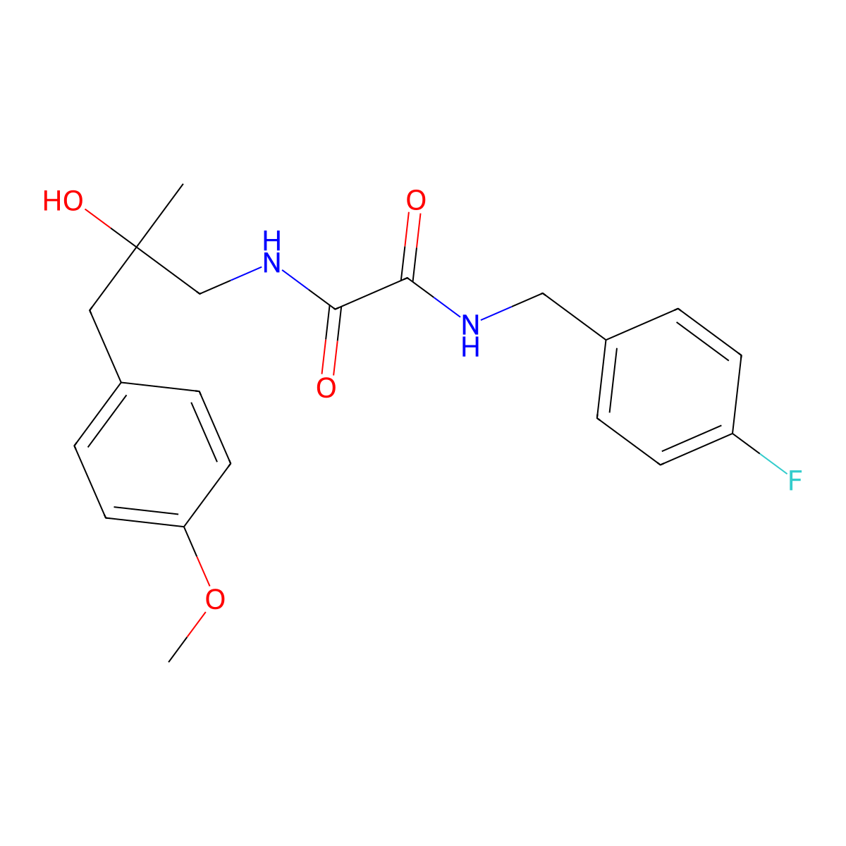 N1-(4-fluorobenzyl)-N2-(2-hydroxy-3-(4-methoxyphenyl)-2-methylpropyl)oxalamide molecular structure, CAS 1396870-17-9