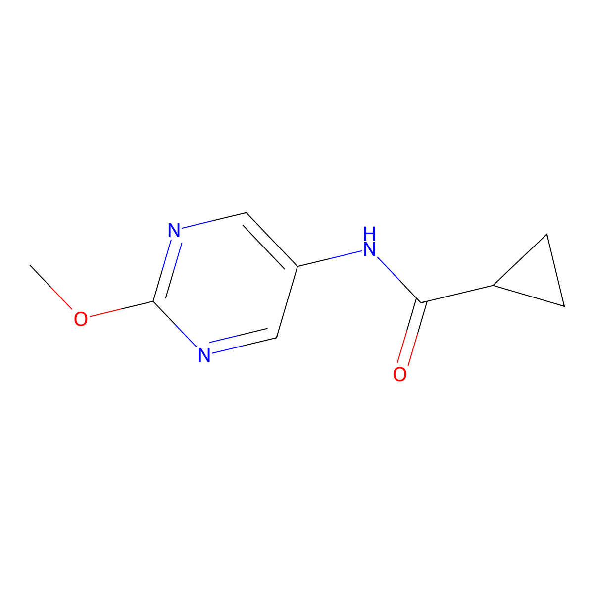 N-(2-methoxypyrimidin-5-yl)cyclopropanecarboxamide molecular structure, CAS 1396870-25-9