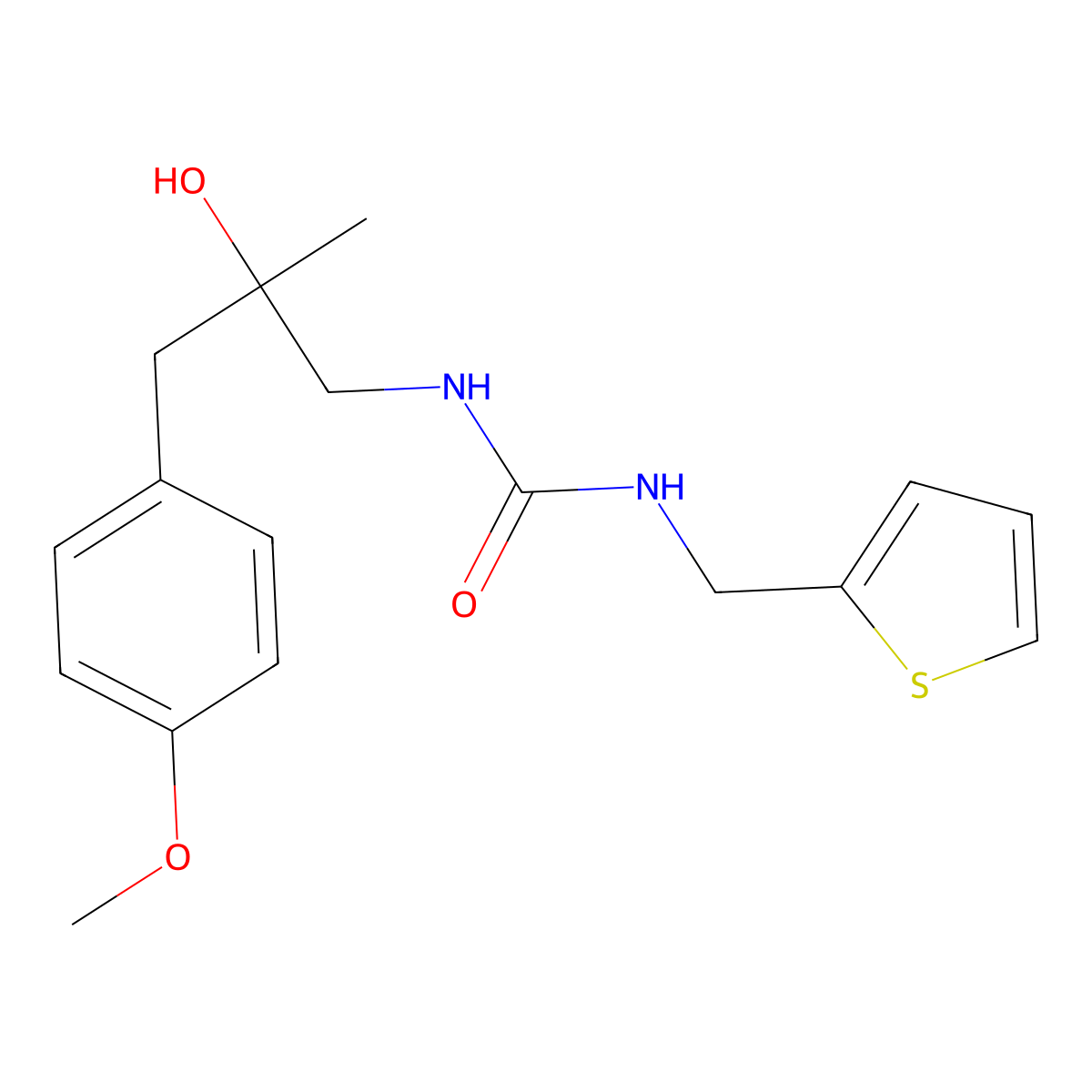 1-(2-Hydroxy-3-(4-methoxyphenyl)-2-methylpropyl)-3-(thiophen-2-ylmethyl)urea molecular structure, CAS 1396870-27-1