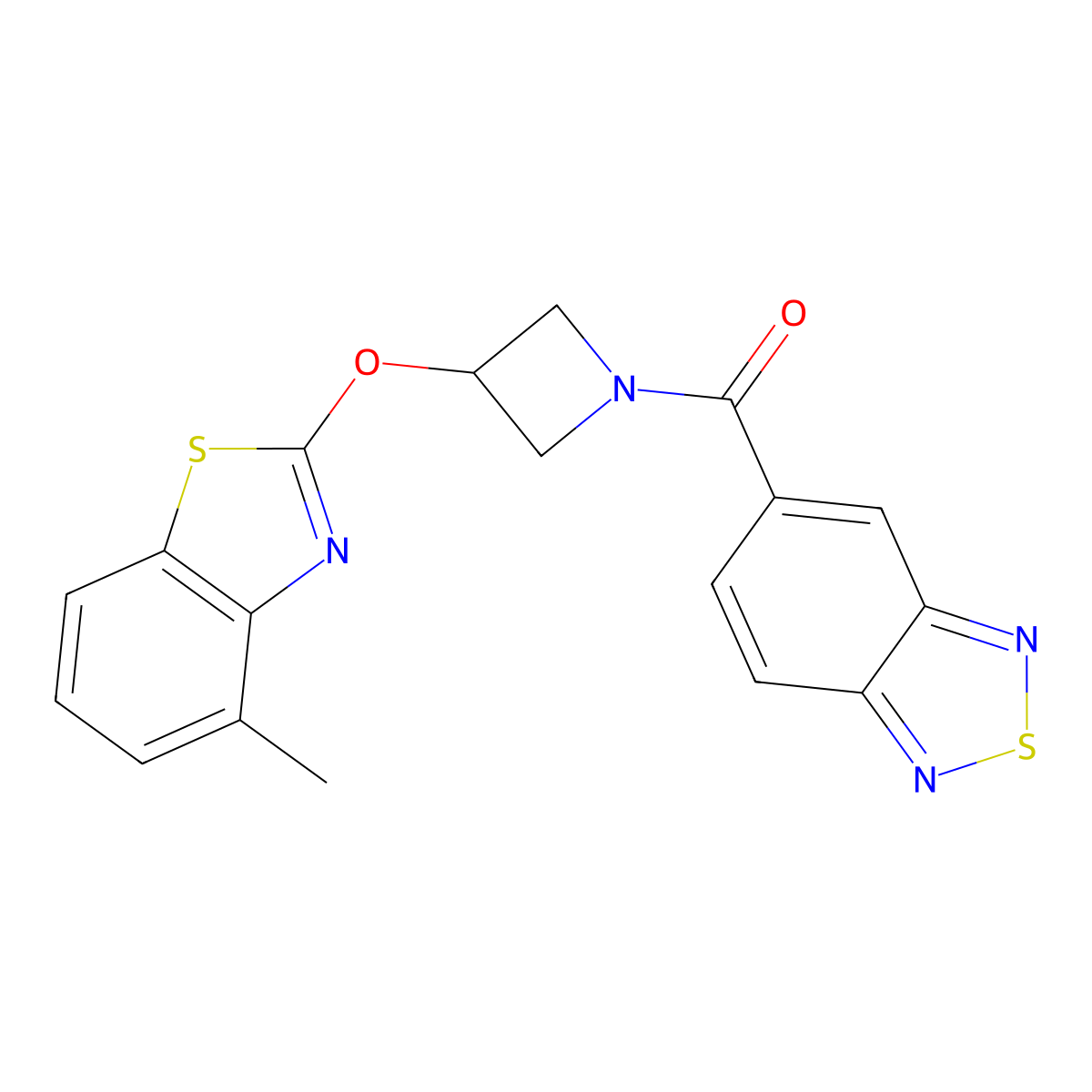 Benzo[c][1,2,5]thiadiazol-5-yl(3-((4-methylbenzo[d]thiazol-2-yl)oxy)azetidin-1-yl)methanone molecular structure, CAS 1396870-29-3