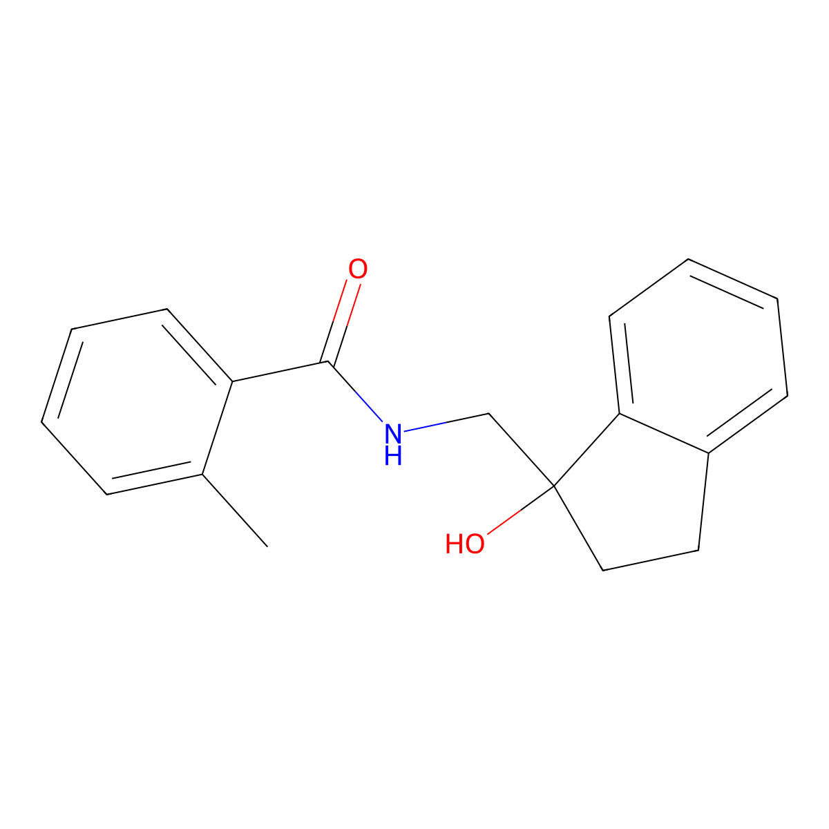 N-[(1-hydroxy-2,3-dihydro-1H-inden-1-yl)methyl]-2-methylbenzamide molecular structure, CAS 1396870-33-9