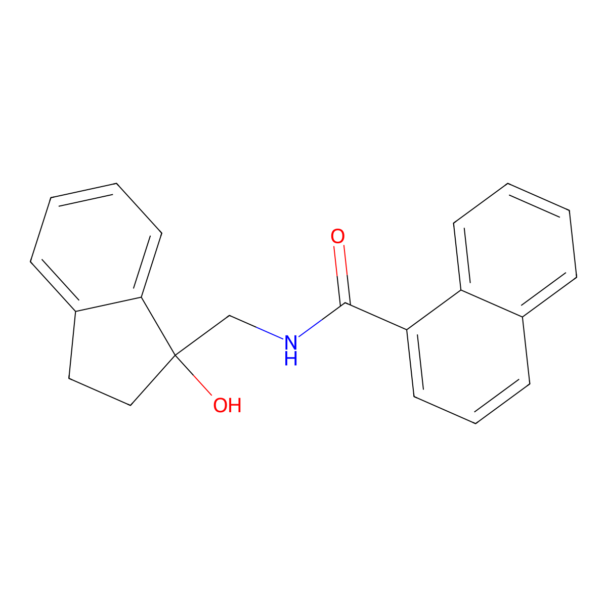 N-((1-hydroxy-2,3-dihydro-1H-inden-1-yl)methyl)-1-naphthamide molecular structure, CAS 1396870-43-1