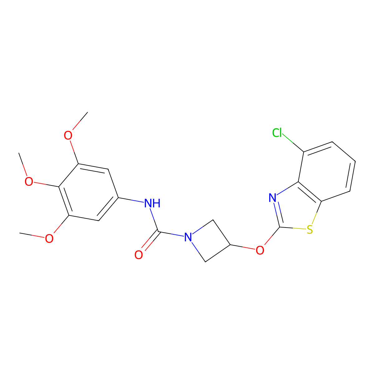 3-((4-chlorobenzo[d]thiazol-2-yl)oxy)-N-(3,4,5-trimethoxyphenyl)azetidine-1-carboxamide molecular structure, CAS 1396870-44-2
