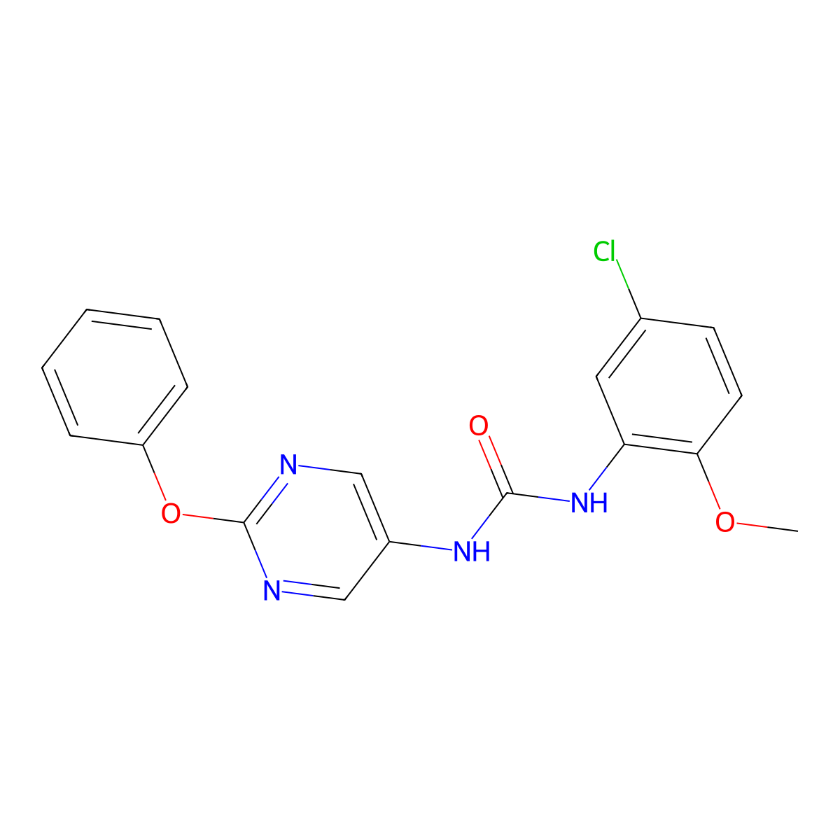 1-(5-Chloro-2-methoxyphenyl)-3-(2-phenoxypyrimidin-5-yl)urea molecular structure, CAS 1396870-46-4
