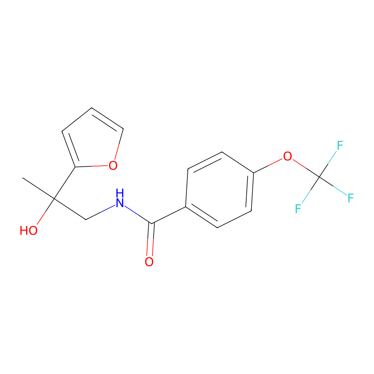 N-[2-(furan-2-yl)-2-hydroxypropyl]-4-(trifluoromethoxy)benzamide molecular structure, CAS 1396870-48-6
