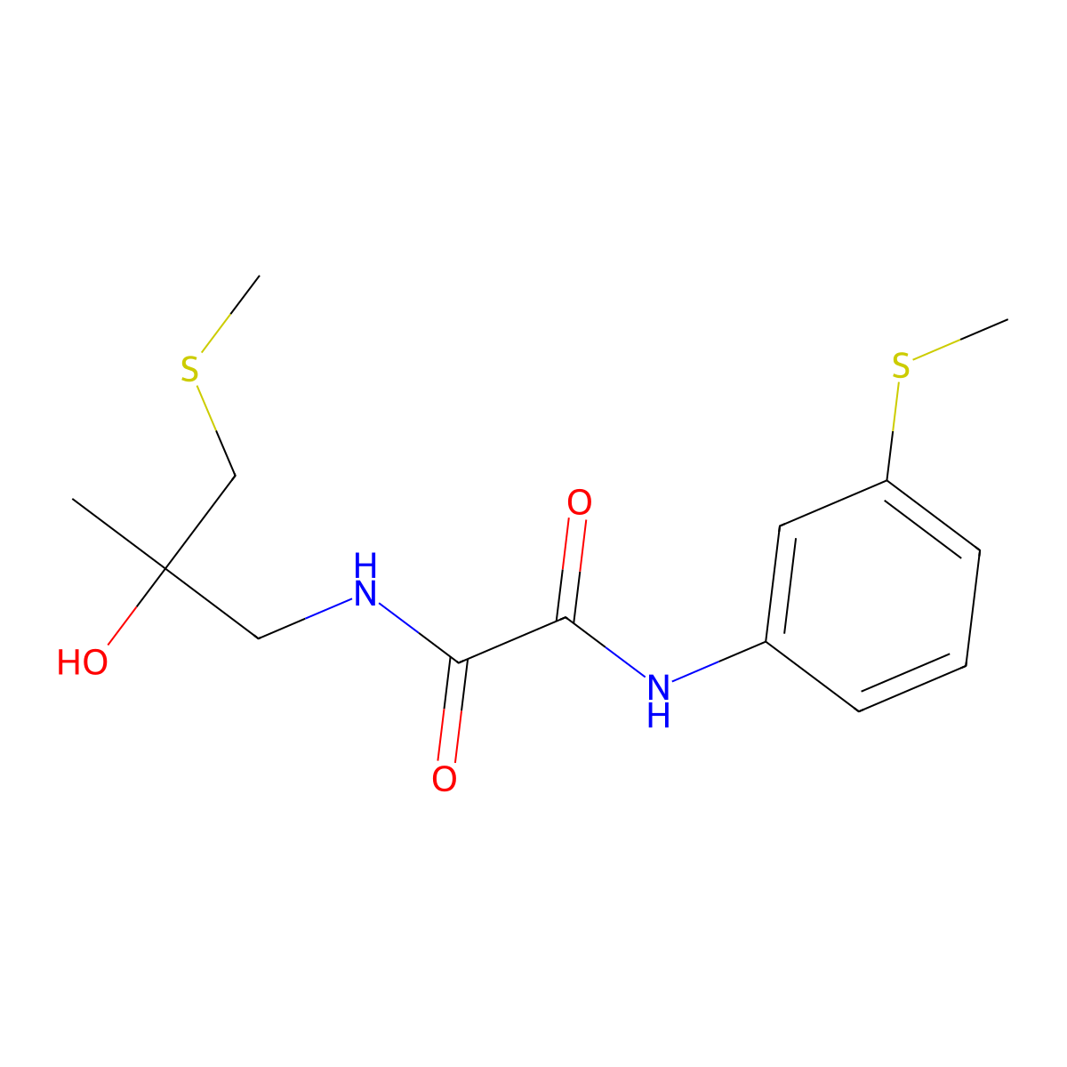 N1-(2-hydroxy-2-methyl-3-(methylthio)propyl)-N2-(3-(methylthio)phenyl)oxalamide molecular structure, CAS 1396870-50-0