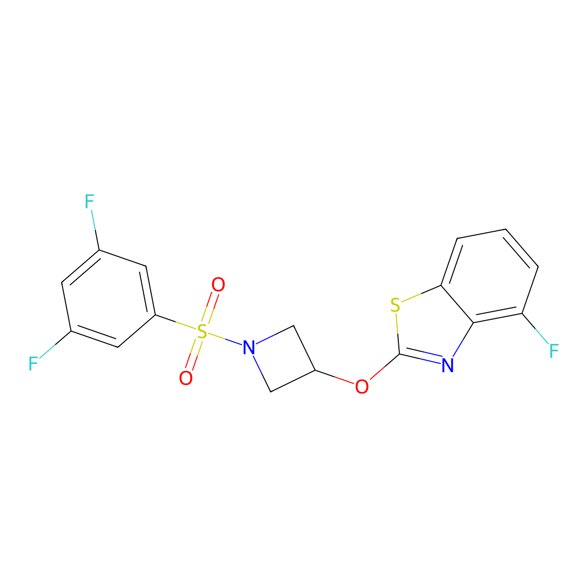 2-((1-((3,5-Difluorophenyl)sulfonyl)azetidin-3-yl)oxy)-4-fluorobenzo[d]thiazole molecular structure, CAS 1396870-53-3