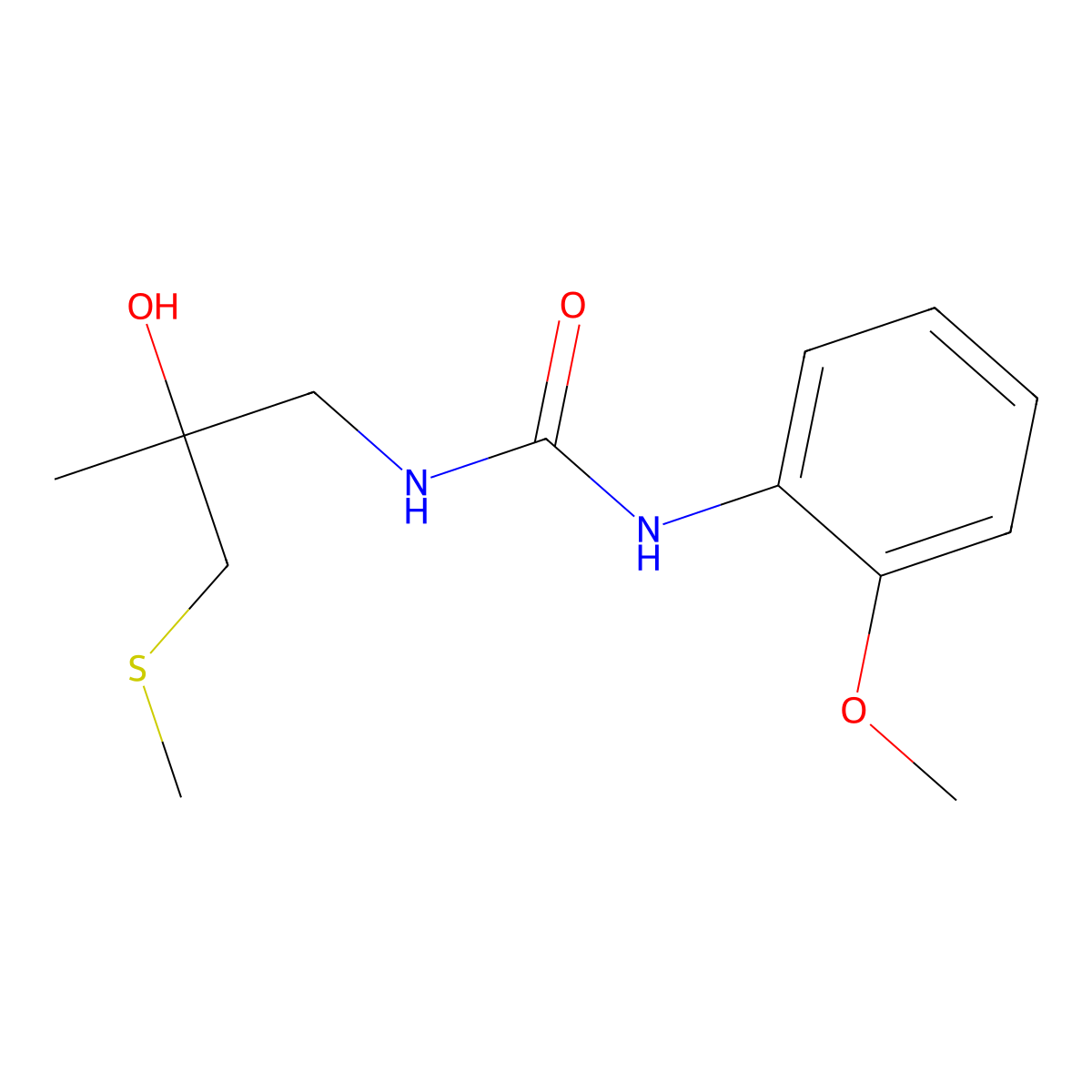 1-(2-Hydroxy-2-methyl-3-(methylthio)propyl)-3-(2-methoxyphenyl)urea molecular structure, CAS 1396870-65-7