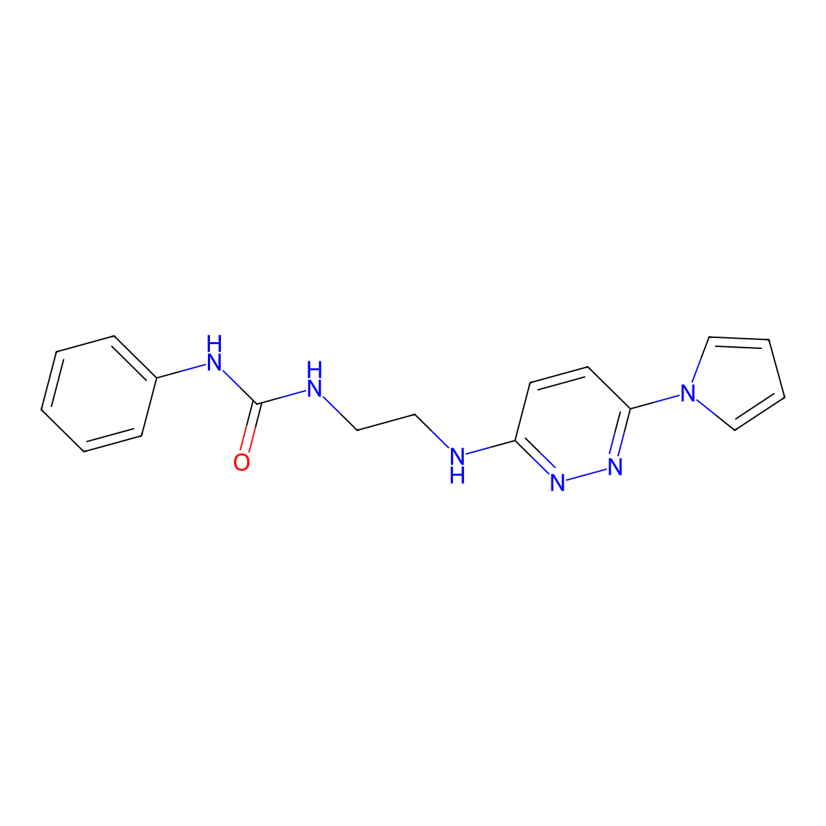 1-(2-((6-(1H-pyrrol-1-yl)pyridazin-3-yl)amino)ethyl)-3-phenylurea molecular structure, CAS 1396870-80-6