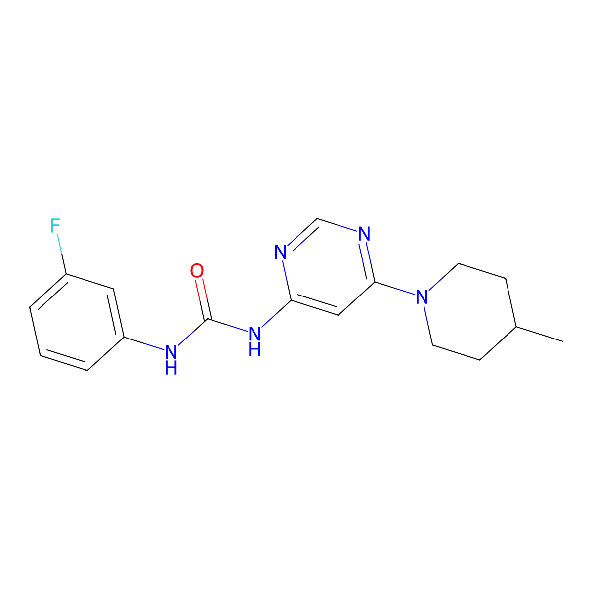 1-(3-Fluorophenyl)-3-[6-(4-methylpiperidin-1-yl)pyrimidin-4-yl]urea molecular structure, CAS 1396870-81-7