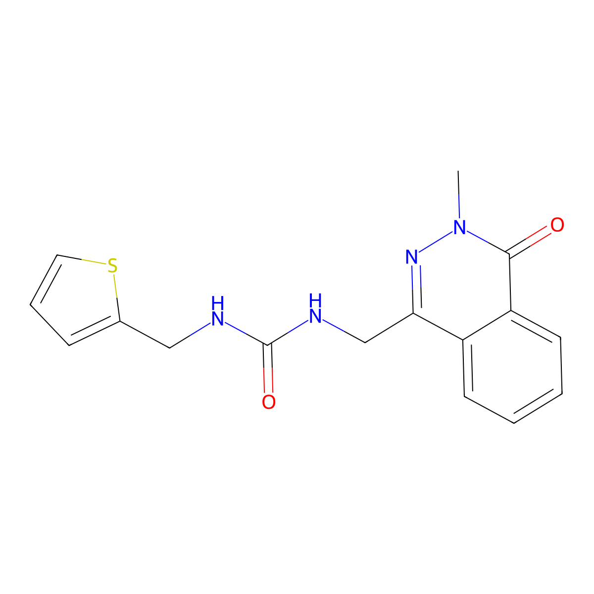 1-((3-Methyl-4-oxo-3,4-dihydrophthalazin-1-yl)methyl)-3-(thiophen-2-ylmethyl)urea molecular structure, CAS 1396870-82-8