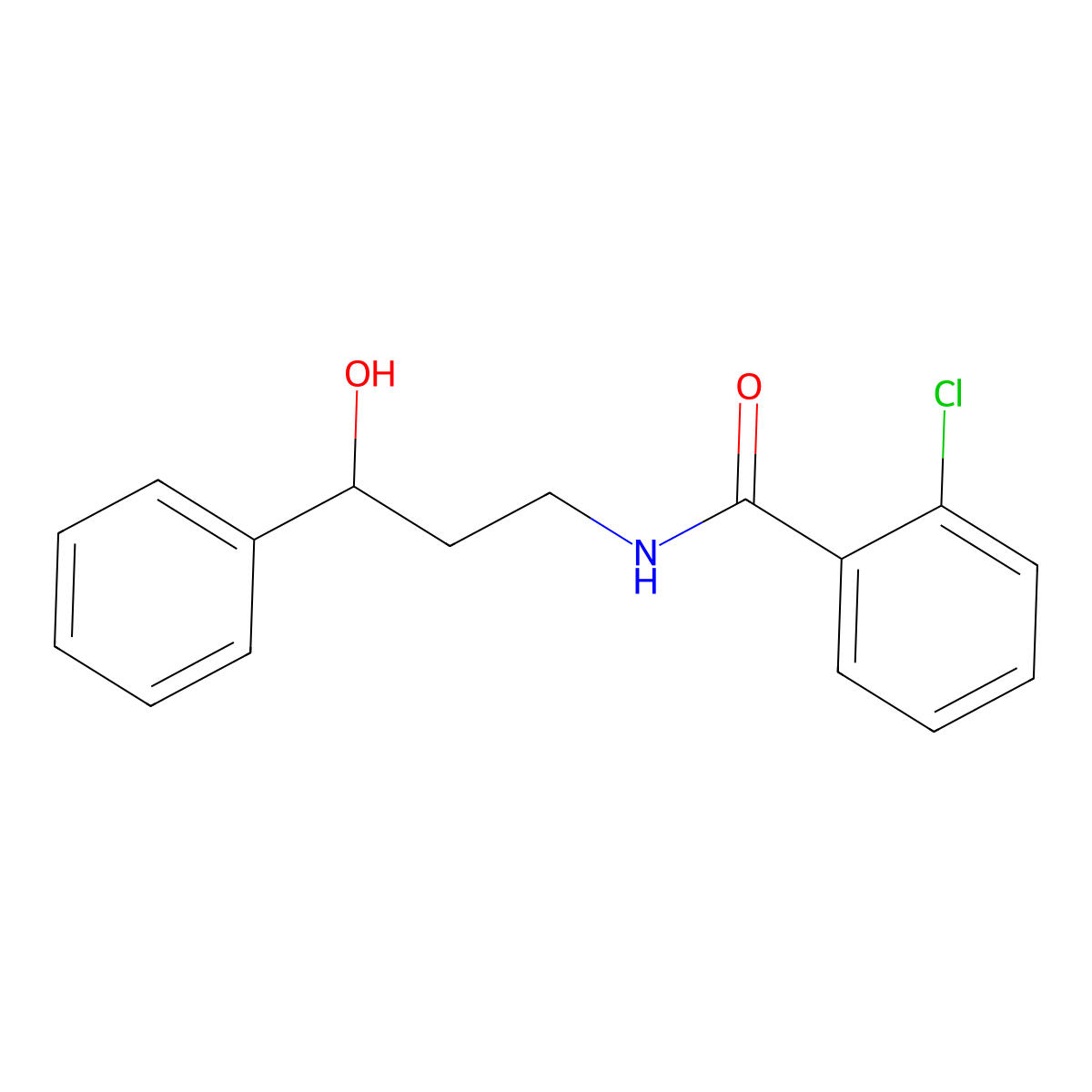 2-chloro-N-(3-hydroxy-3-phenylpropyl)benzamide molecular structure, CAS 1396870-83-9
