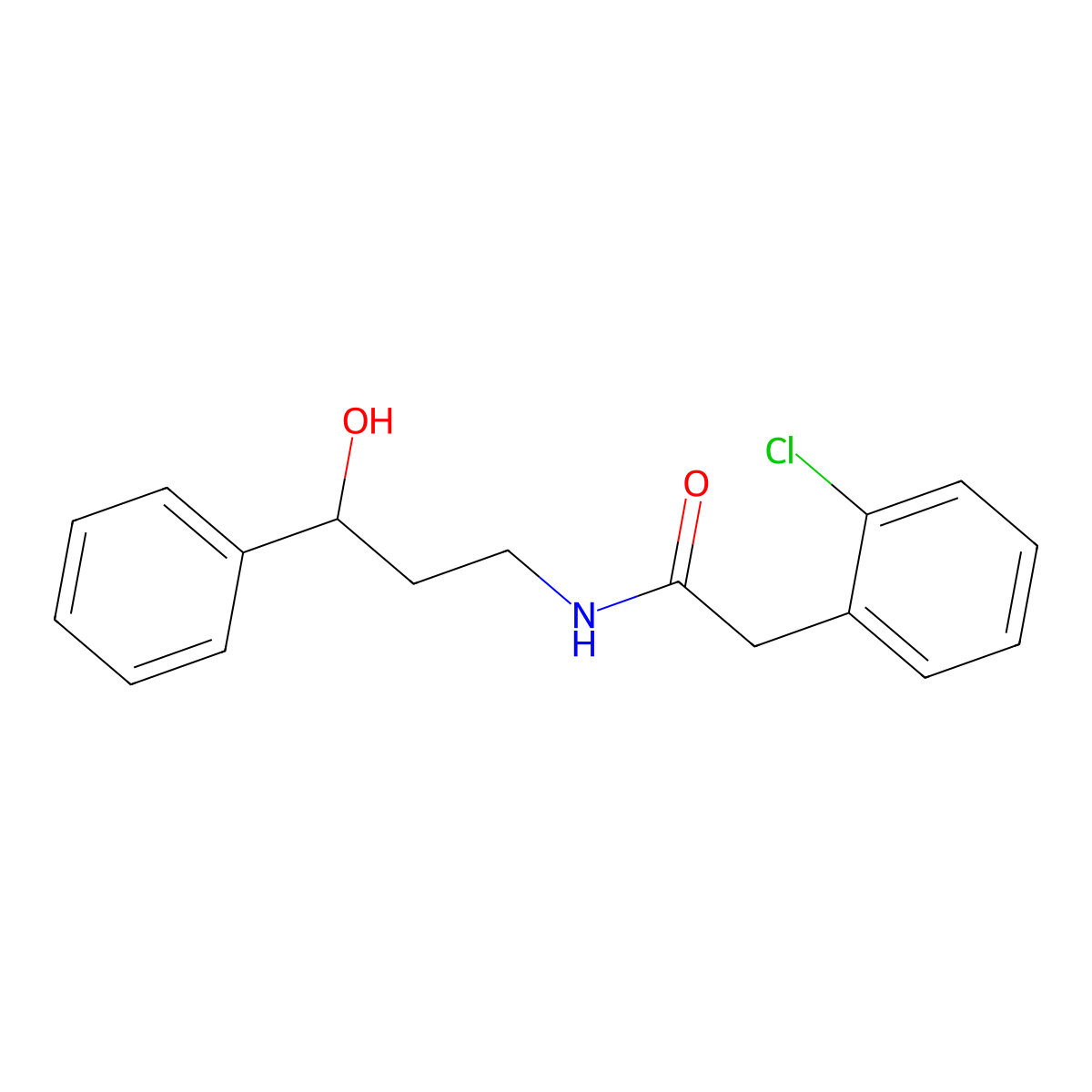 2-(2-chlorophenyl)-N-(3-hydroxy-3-phenylpropyl)acetamide molecular structure, CAS 1396870-89-5