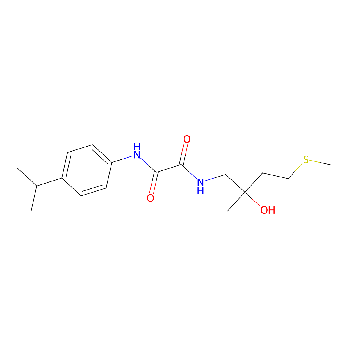 N1-(2-hydroxy-2-methyl-4-(methylthio)butyl)-N2-(4-isopropylphenyl)oxalamide molecular structure, CAS 1396871-13-8