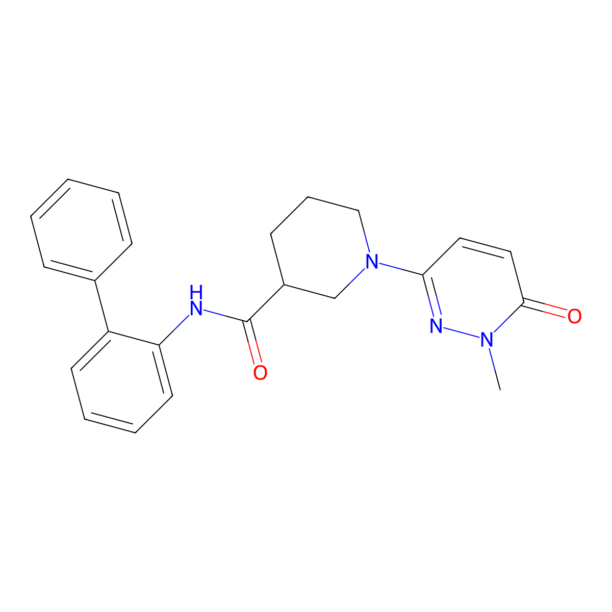 N-{[1,1'-biphenyl]-2-yl}-1-(1-methyl-6-oxo-1,6-dihydropyridazin-3-yl)piperidine-3-carboxamide molecular structure, CAS 1396871-16-1
