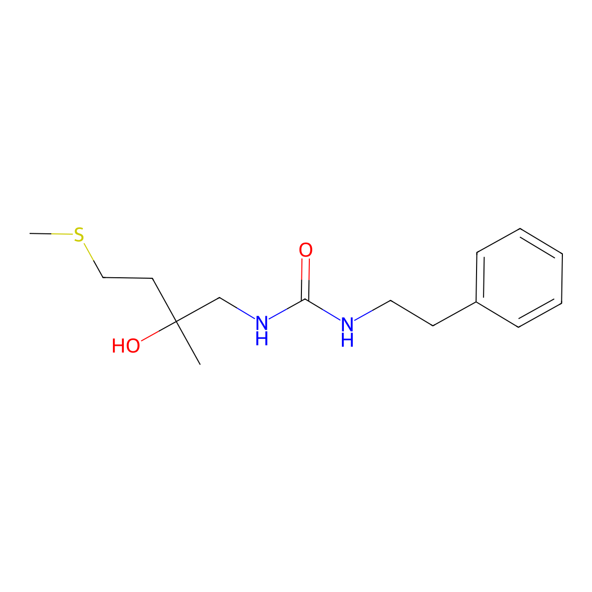 1-(2-Hydroxy-2-methyl-4-(methylthio)butyl)-3-phenethylurea molecular structure, CAS 1396871-24-1