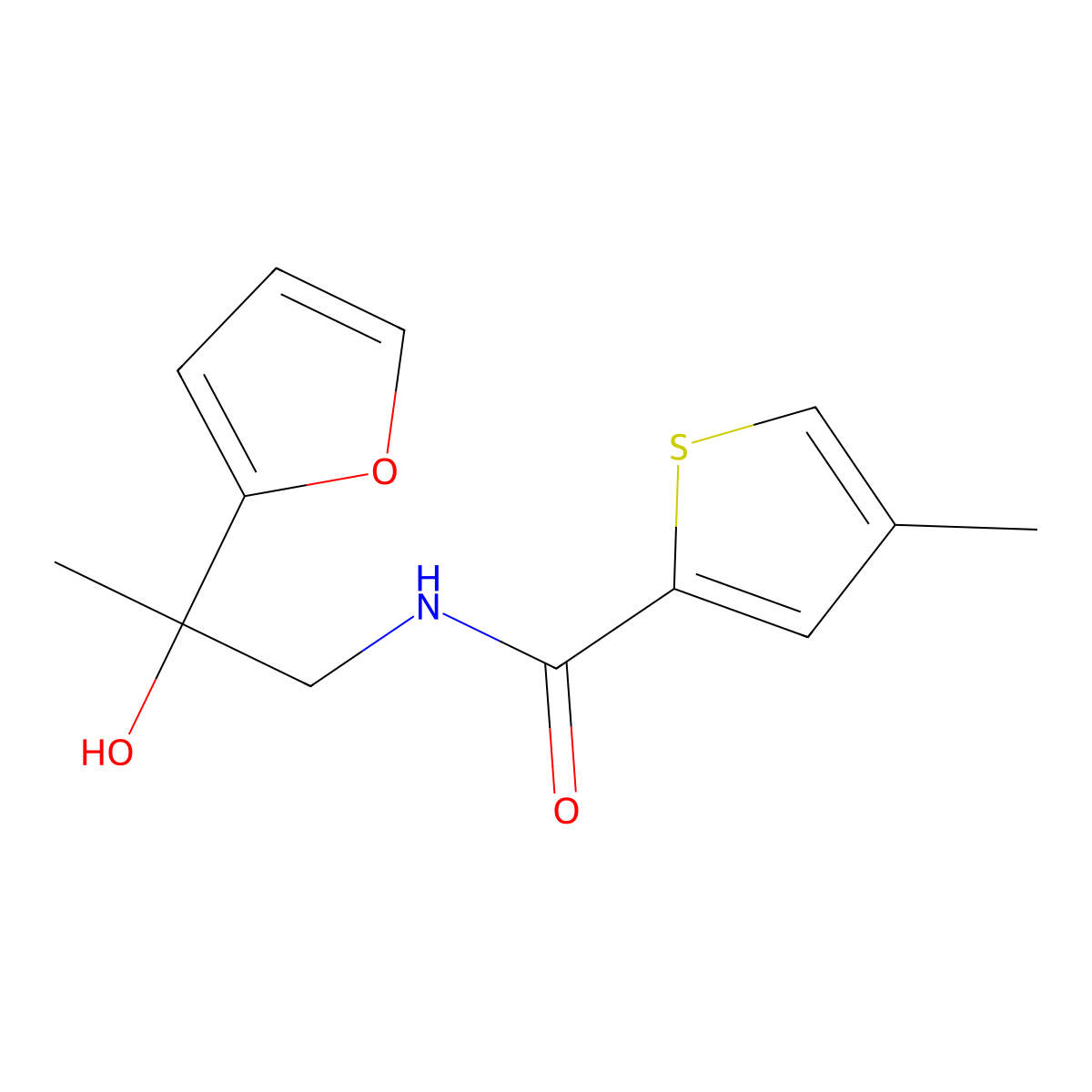 N-[2-(furan-2-yl)-2-hydroxypropyl]-4-methylthiophene-2-carboxamide molecular structure, CAS 1396871-30-9